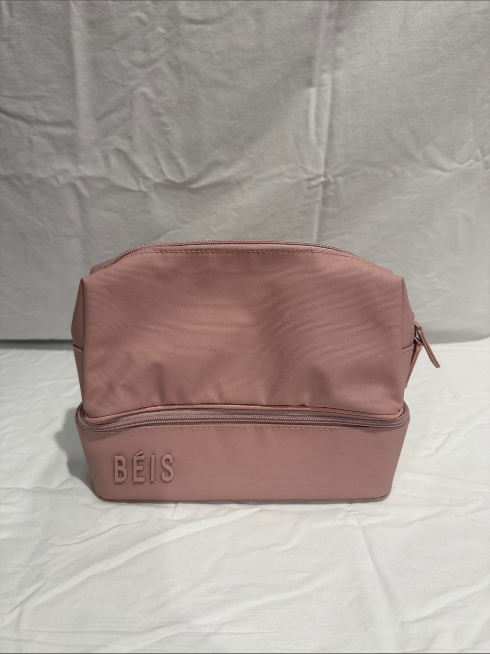 BEIS Dusty Rose Double-Zip Cosmetic Case